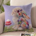 thumbnail image 6 of UP TO 70% OFF! YZEGDCH Easter Bunny Throw Pillow Covers 18x18 Inch Soft Plush Faux Fur Easter Home Decorations for Spring Farmhouse Decor Easter Gift, 6 of 7