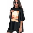 thumbnail image 3 of Plus Size Shirt for Women Black Tops for Women Short Sleeves Shirt for Women Mountain 11 T Shirt Oversized Shirt for Women S, 3 of 5