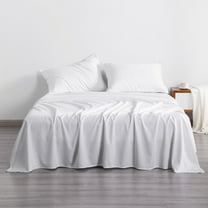 Organictune 1800 Super Soft and Cozy 100% Microfiber Bed Sheet Set, Hotel Luxury Wrinkle, Fade, Stain Resistant Fitted Sheet Set with Deep Pocket, White, California King, 4 Piece