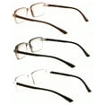 thumbnail image 3 of 3 Pairs Men’s Lightweight Blue Light Blocking Reading Glasses – Rimless Rectangle Readers with Lightly Tinted Lenses +1.50, 3 of 4