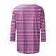thumbnail image 3 of Camisetas de Manga Corta para las Mujeres a Rayas Impresas de Tres Cuartos de Manga, Cuello Redondo Casual Top, 3 of 5