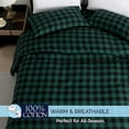 thumbnail image 5 of 4-Piece Cotton Flannel Sheet Set, Deep Pocket Fitted, Twin, Buffalo Check Green, 5 of 5