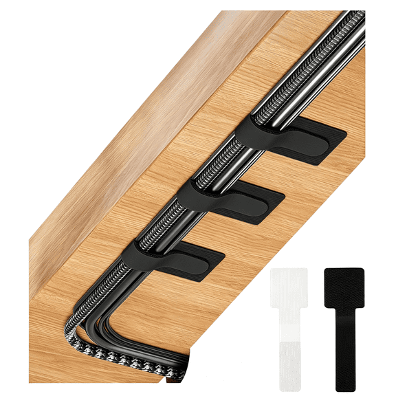 MISSMILE 80Pcs Hook and Loop Cable Ties, under Desk Cable Management, Adhesive Cable Straps, Cord Management Hider Idea, Cord Organizer for Desk, Computer Accessories, Home Office Organization
