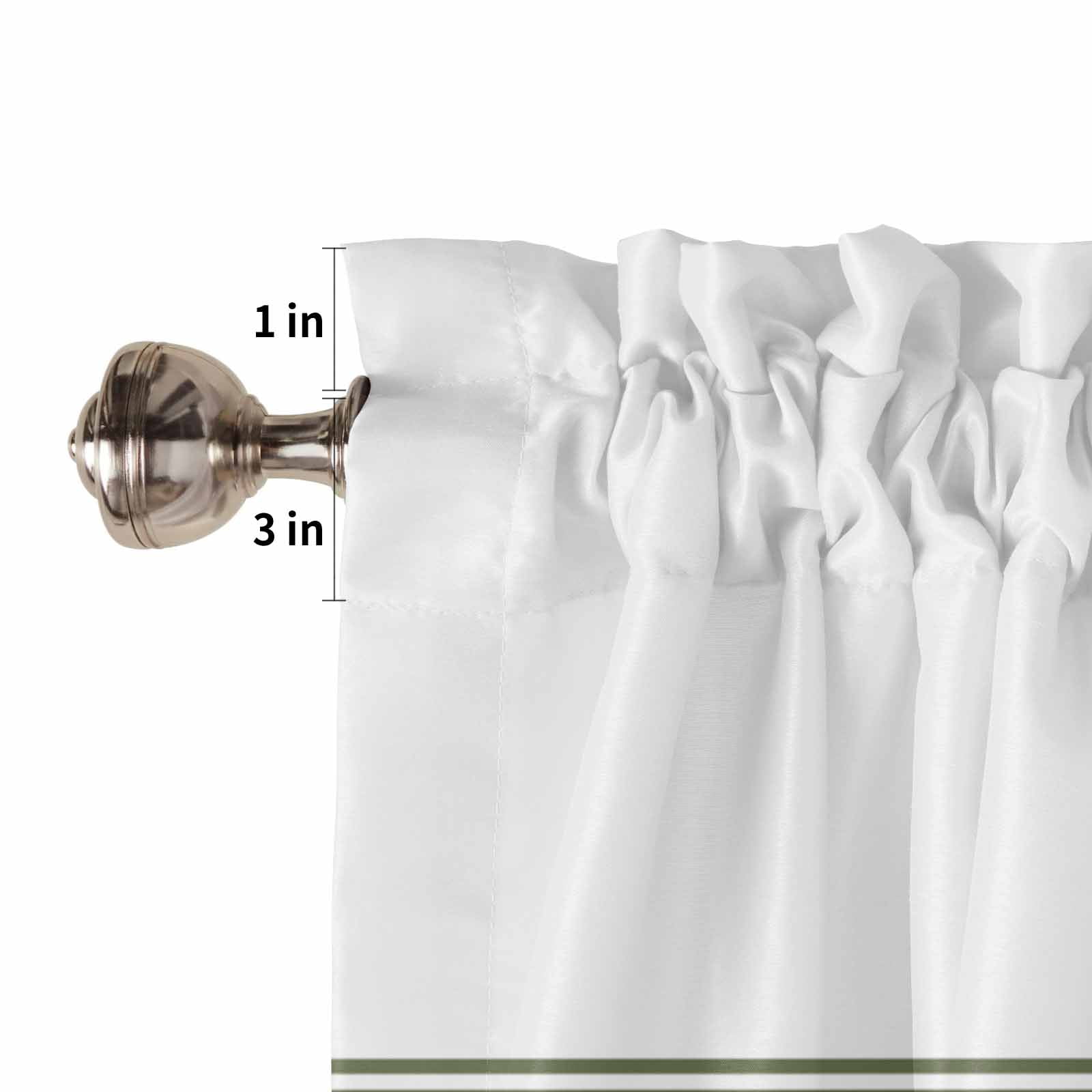 Sage Green Striped Kitchen Curtains and Valances Set, 3 Piece Kitchen Curtains Set 36 Inch Length, Modern Farmhouse Stripes Rod Pocket Curtains Tier Farmhouse Window Curtains