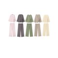 thumbnail image 2 of HH TRAF Elegante conjunto de 2 piezas de gran tamaño para mujer, blusa holgada informal asimétrica con cordones, pantalones de pierna ancha y cintura elástica para mujer, 2 of 5