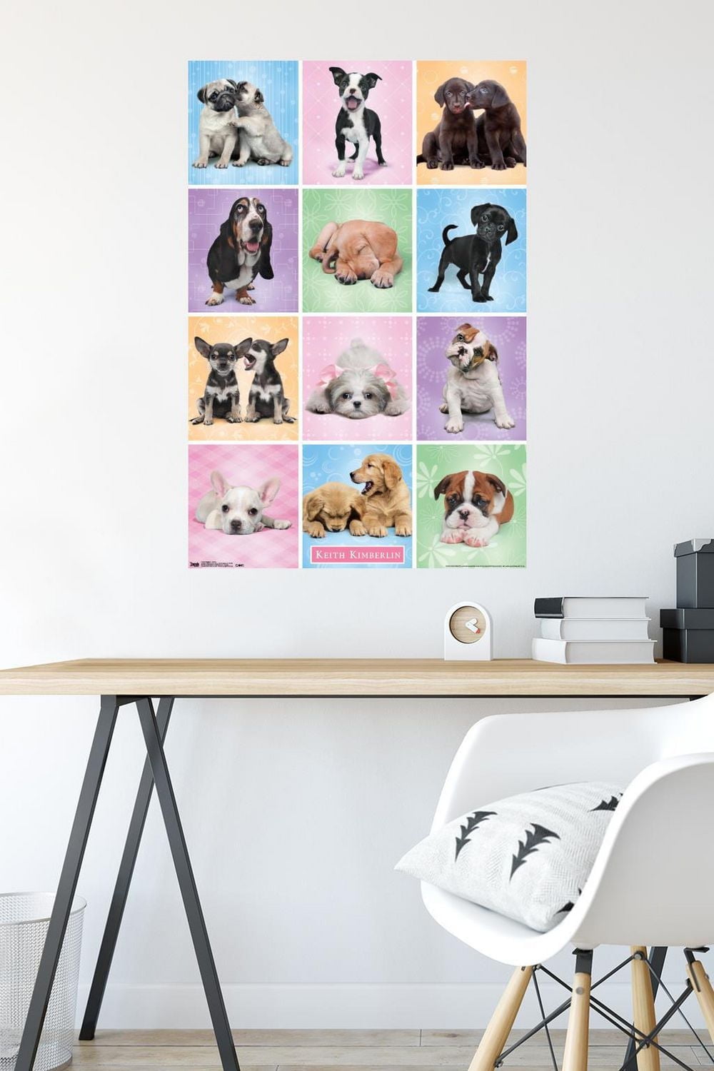 Keith Kimberlin - Puppies - Cuties Grid Wall Poster, 22.375" x 34"