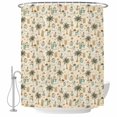 thumbnail image 2 of Coastal Christmas Shower Curtains for Bathroom, Cream Beach Xmas Snowman Palm Waterproof Fabric Shower Curtain, Decorative Bathroom Curtain for Bathtub, 36"x72", No Hooks Included, 2 of 9