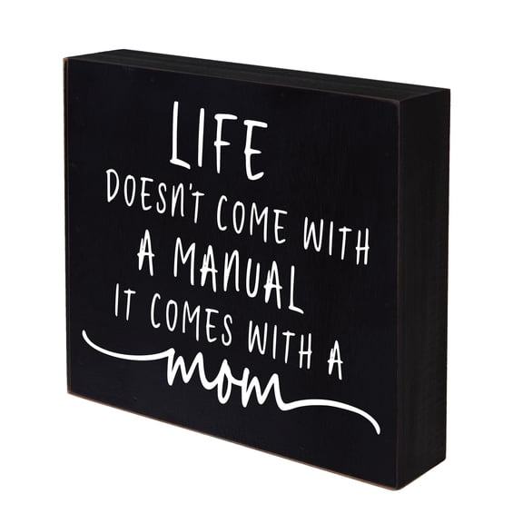 LifeSong Milestones 6x6 Modern Inspirational Shadow Box for Home Decorations for Mothers - Life Doesn’t Come With (Black)