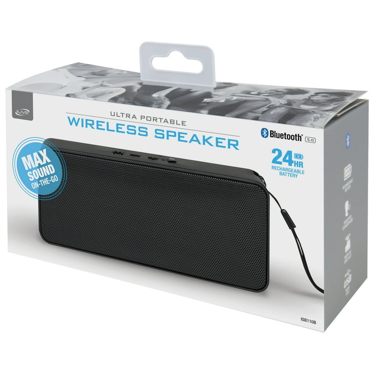 iLive Bluetooth Portable Wirelss Speaker, ISB110B, Black