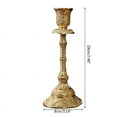thumbnail image 3 of SIEYIO Set of 2 Taper Holders Vintage Metal Pillar Candlestick Holders Elegant Brass Stick Holders Decor Candelabra Set for Dining Table Centerpieces Wedding Home Decoration, 3 of 7