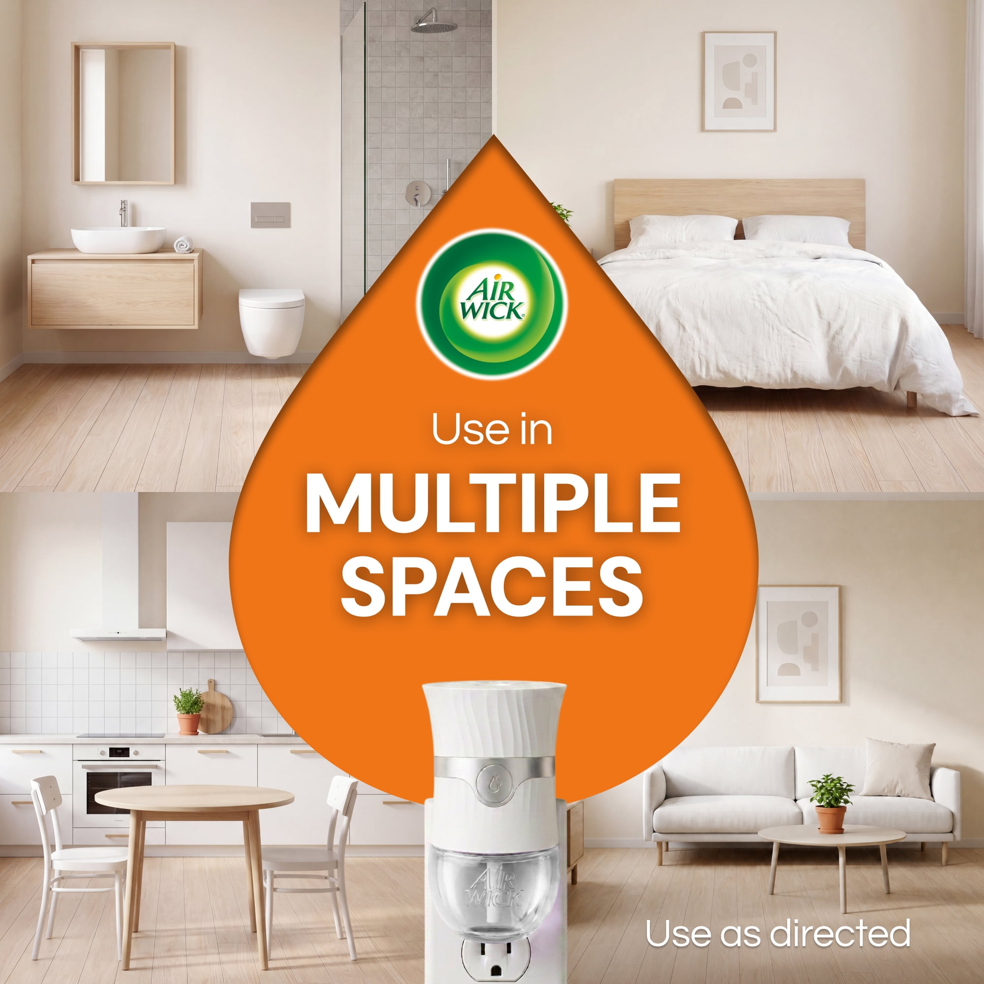 (5 pack) Air Wick Plug-in Fall Scented Oil Warmer Air Freshener Refills, Pumpkin Spice, 4 Count