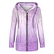 thumbnail image 3 of Suéter de invierno para mujer, chaqueta informal sin capucha y de manga larga, con cremallera y estampado, con capucha y manga larga, 3 of 4
