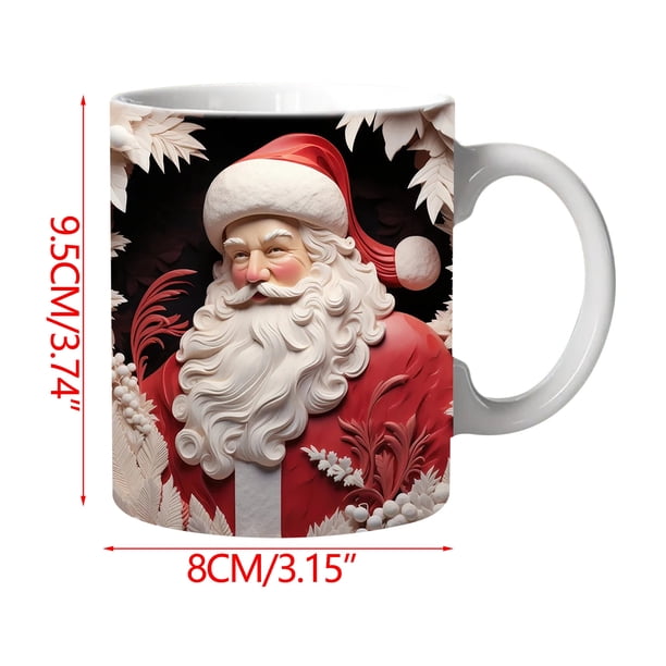 Pisexur Batería de cocina Taza navideña inflada con diseño de muñeco de nieve, taza de Papá Noel inflada de 15 oz y 11 oz. para la cocina del hogar