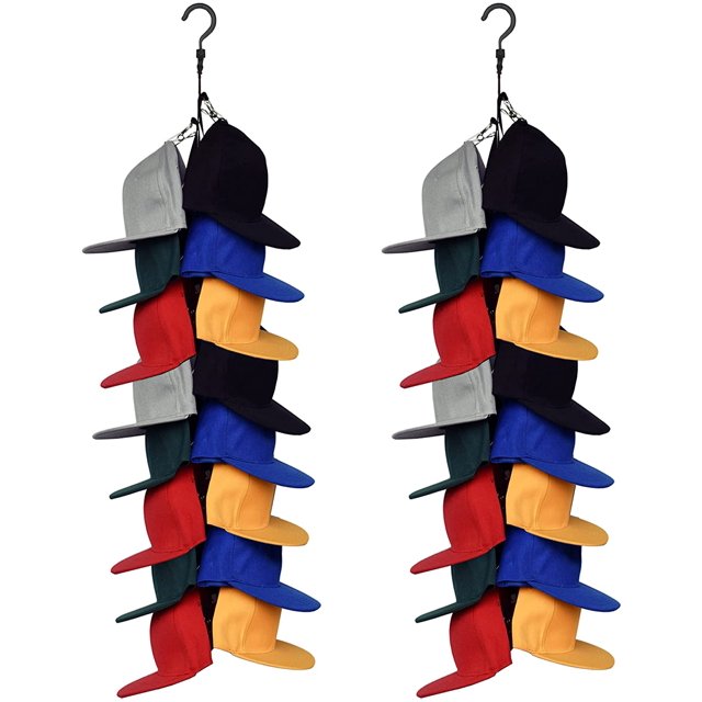 LAICAIW Closet Hanging Cap Keeper Closet Cap Racks Hats Holders Closet Hook Storage Organizer-Fit Most Hats-No Hats Included (2)