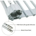 thumbnail image 3 of Roll Up Dish Drying Rack Multi-Purpose Roll-Up Over The Sink Dish Rack Dish Drying Rack Silicone Coated Stainless Steel Dish Drainers Kitchen Drainer Rack for Cups Vegetables Fruits, 3 of 7
