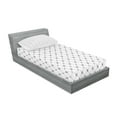 thumbnail image 2 of Ambesonne Geometric Fitted Sheet & Pillow Sham Set, Dotted Modern Flowers, Twin, Grey and White, 2 of 2