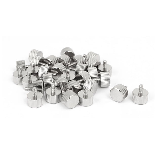Tornillo de cabeza plana estriado con muescas de níquel de 6 mm x 3 mm, 30 piezas para caja de computadora PC