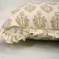 thumbnail image 3 of FABDIVINE- Block print floral sofa pillow cover, boho decorative cushion, frill cushion cover, indoor room pillow cover - NEELGAGAN, 14"X36", 3 of 7