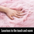 thumbnail image 5 of Ghouse Rectangular Pink Area Rug 3x4 feet, Thick and Fluffy Faux Sheepskin Machine Washable Rectangular Plush Carpet, Faux Sheepskin Rug for Living Room, Bedroom, Kids Room, 5 of 6