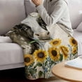 thumbnail image 3 of Sunflowers Cow Blanket Soft Cozy Warm Twin Blanket for Bed, Plush Fuzzy Flannel Fleece Blankets for Sofa, Vintage Farmhouse Animals Flowers Throw Blankets for Couch, Gifts for Men, 60"x80", 3 of 9