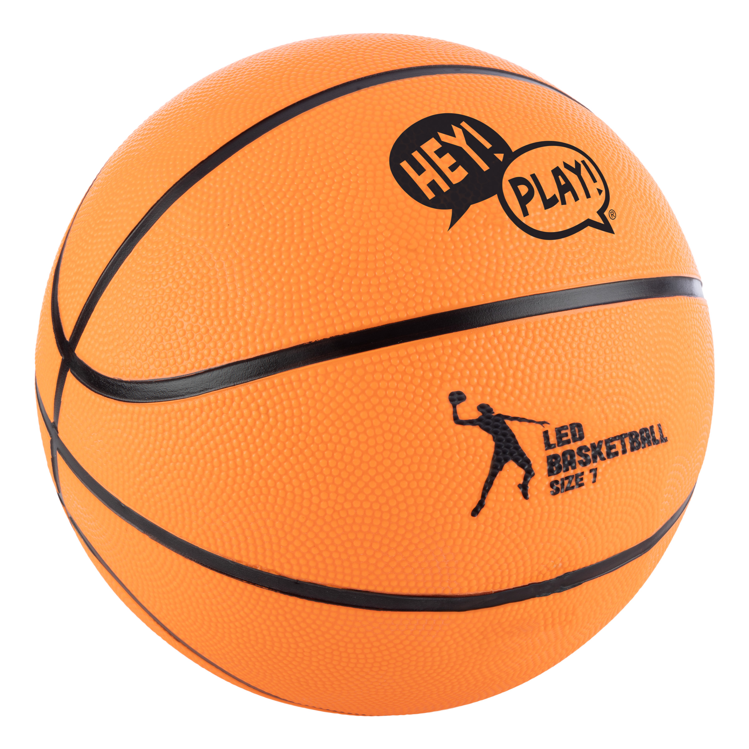 Hey Play Indoor/Outdoor Light Up Basketball - LED Glow In The Dark Basketball Official Size 7 for Kids Ages 8 and Up