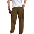 thumbnail image 5 of Men's Casual Pants Breathable Relaxed Wide Leg Trousers Khaki M, 5 of 5