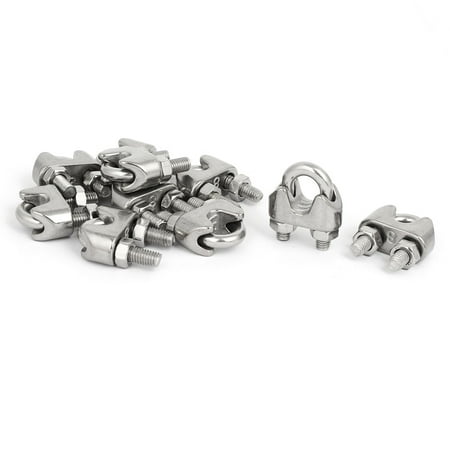 

M8 3/8 Inch 304 Stainless Steel Saddle Clamps Cable Wire Rope Clips 10PCS