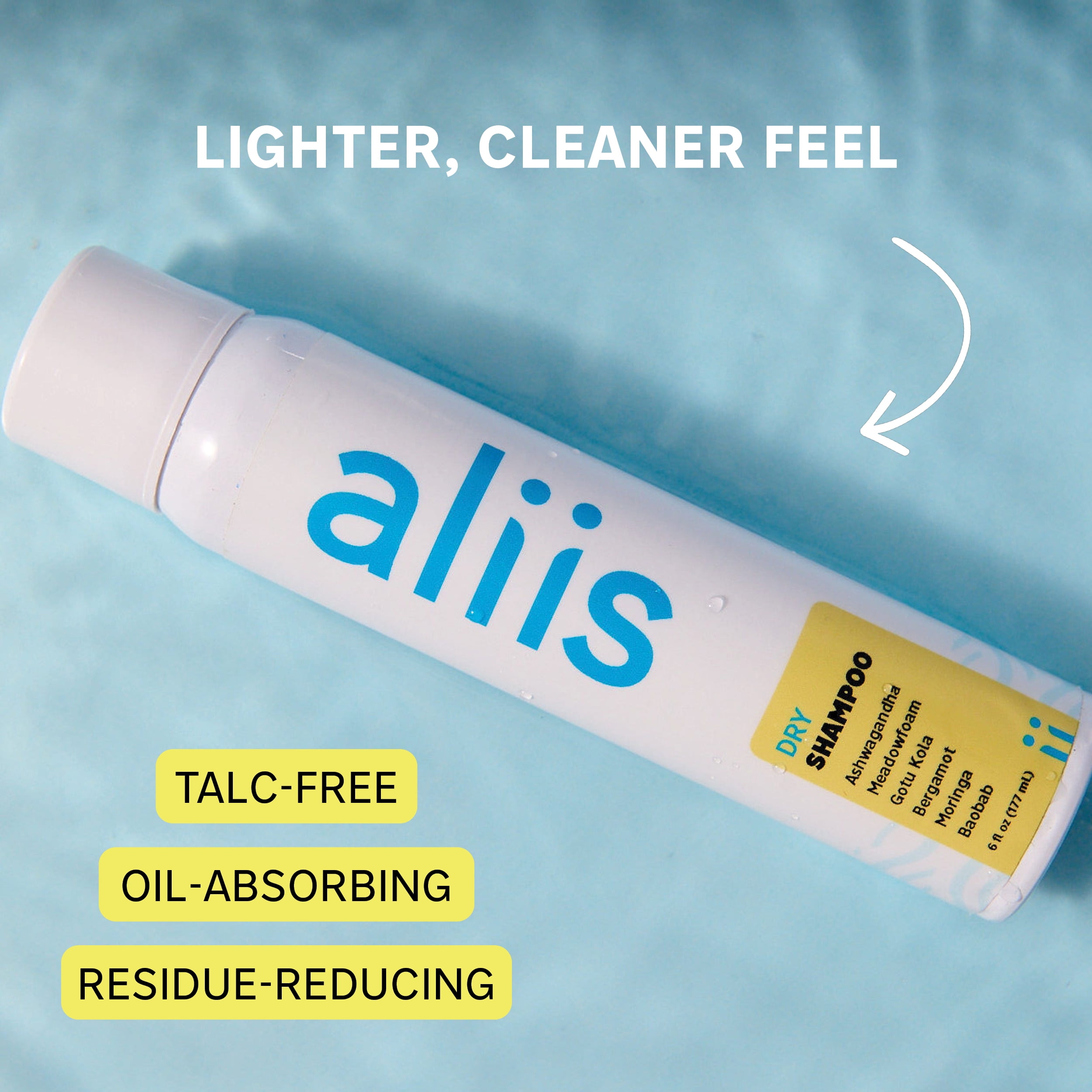 ALIIS Dry Shampoo, Talc-Free Powder for Oil Absorption, Root Refresh & Volume, Color-Safe Plant-Based Formula, Sulfate-Free for All Hair Types, 6 oz.