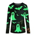 thumbnail image 3 of Halloween Shirts for Women Long Sleeve T-Shirts Funny Graphic Print Casual Loose Comfy Crewneck Tunic Tops Women Fall Outfit, 3 of 4