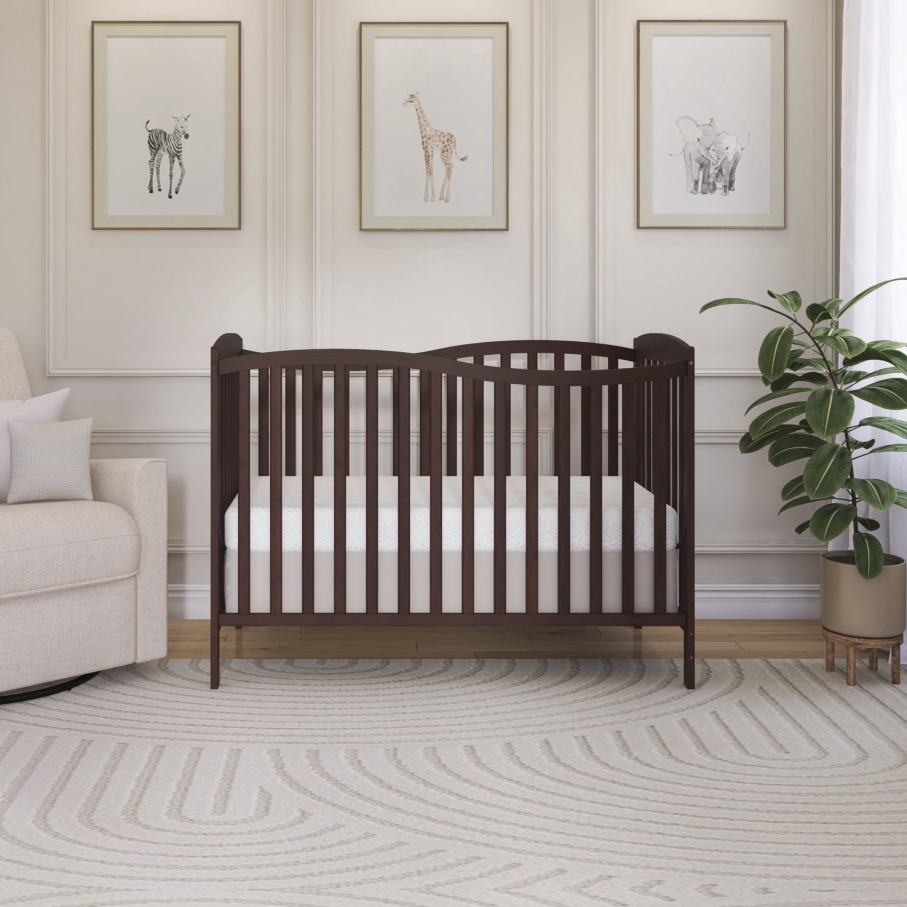 Dream On Me Chelsea 5-in-1 Convertible Crib, JPMA Certified, Espresso