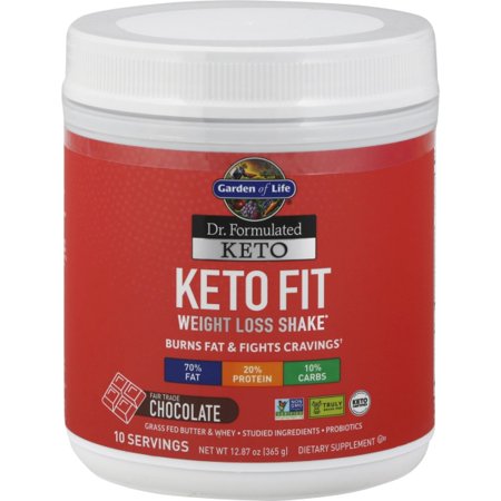 Garden of Life Dr. Formulated Keto Fit Weight Loss Shake, Fair Trade Chocolate