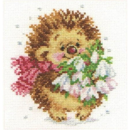 UPC: 4610009340968 | Cross-Stitch Kit Spring Hedgehog 0-89 Little Animal Needlework