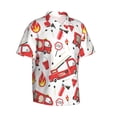 thumbnail image 2 of Balery Fire Truck Print Men's Hawaiian Shirts Short Sleeve Beach Shirt Relaxed Fit Vacation Button Down Shirts-Large, 2 of 9