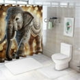 thumbnail image 7 of Orinice Bathroom Decor Set Intricate Patterns Cultural Art Golden Lights with Hooks Polyester Fabric Fashion Shower Curtain Set 36x72, 7 of 7