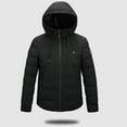 thumbnail image 7 of IYTR Men's Heating Jackets Long Sleeve Solid Color Zipper Hooded Neck Jacket Outdoor Warm Clothing Heated For Riding with Pockets Black L, 7 of 7