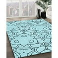 thumbnail image 3 of Ahgly Company Machine Washable Indoor Square Transitional Electric Blue Area Rugs, 4' Square, 3 of 7