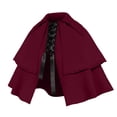 thumbnail image 3 of YTCAMLO Two Tier Flared Hem Lace Up Front Shoulder Cloak, Medieval Vintage Short Cape Poncho, Soft Comfort Cape Wraps, 3 of 6