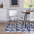 thumbnail image 2 of Linon Willey Dining Chair Cream Faux Leather Sling Seat Steel Frame in Black, 2 of 11