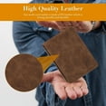 thumbnail image 4 of PU Leather Wallet for Men, Slim Leather Bifold Design，Genuine Leather ID Window Card Case, RFID Blocking Wallet with 6 Slots, Brown, 4 of 9