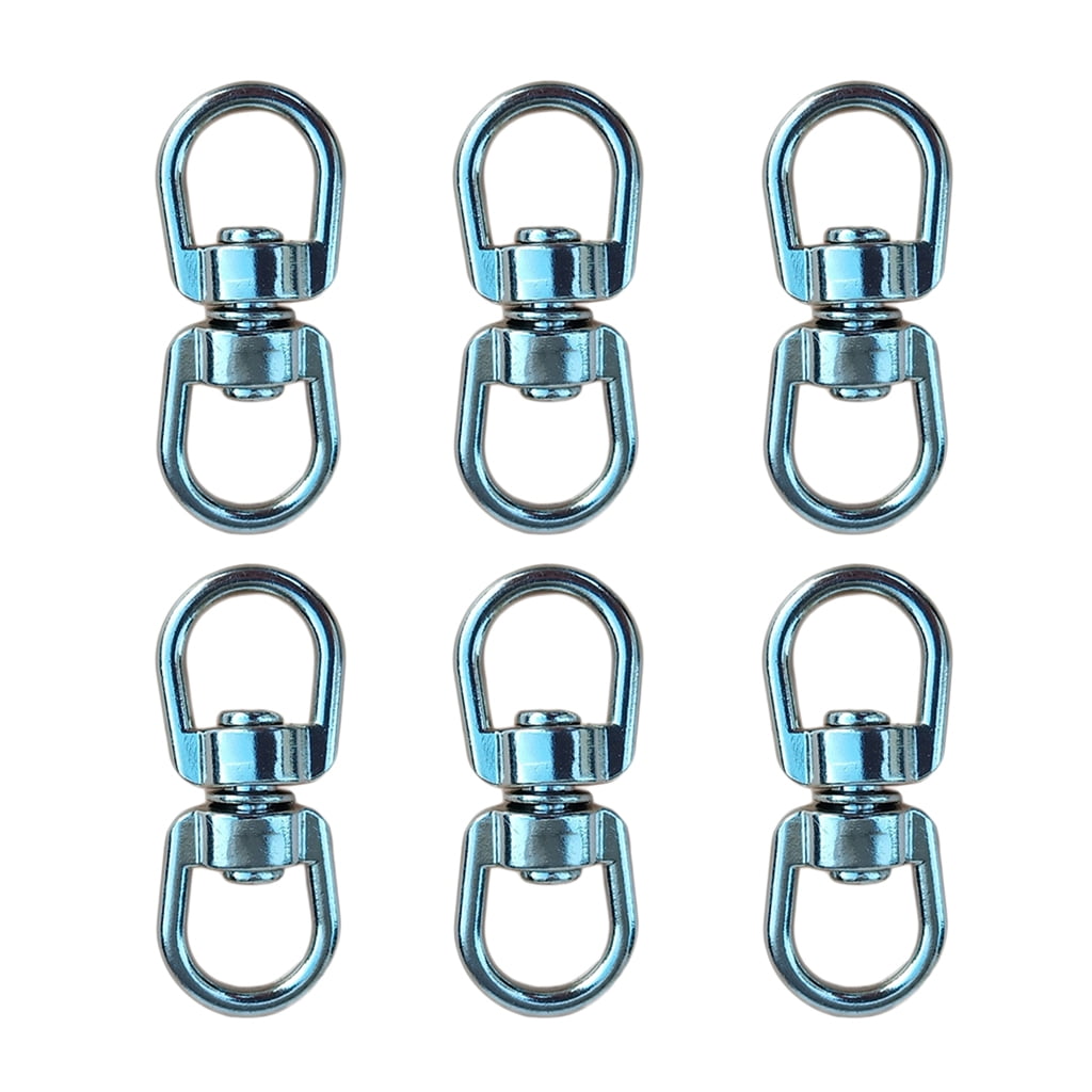 Pack of 6 Zinc Alloy Non-Rusting Smooth Swivel Hooks for Hanging