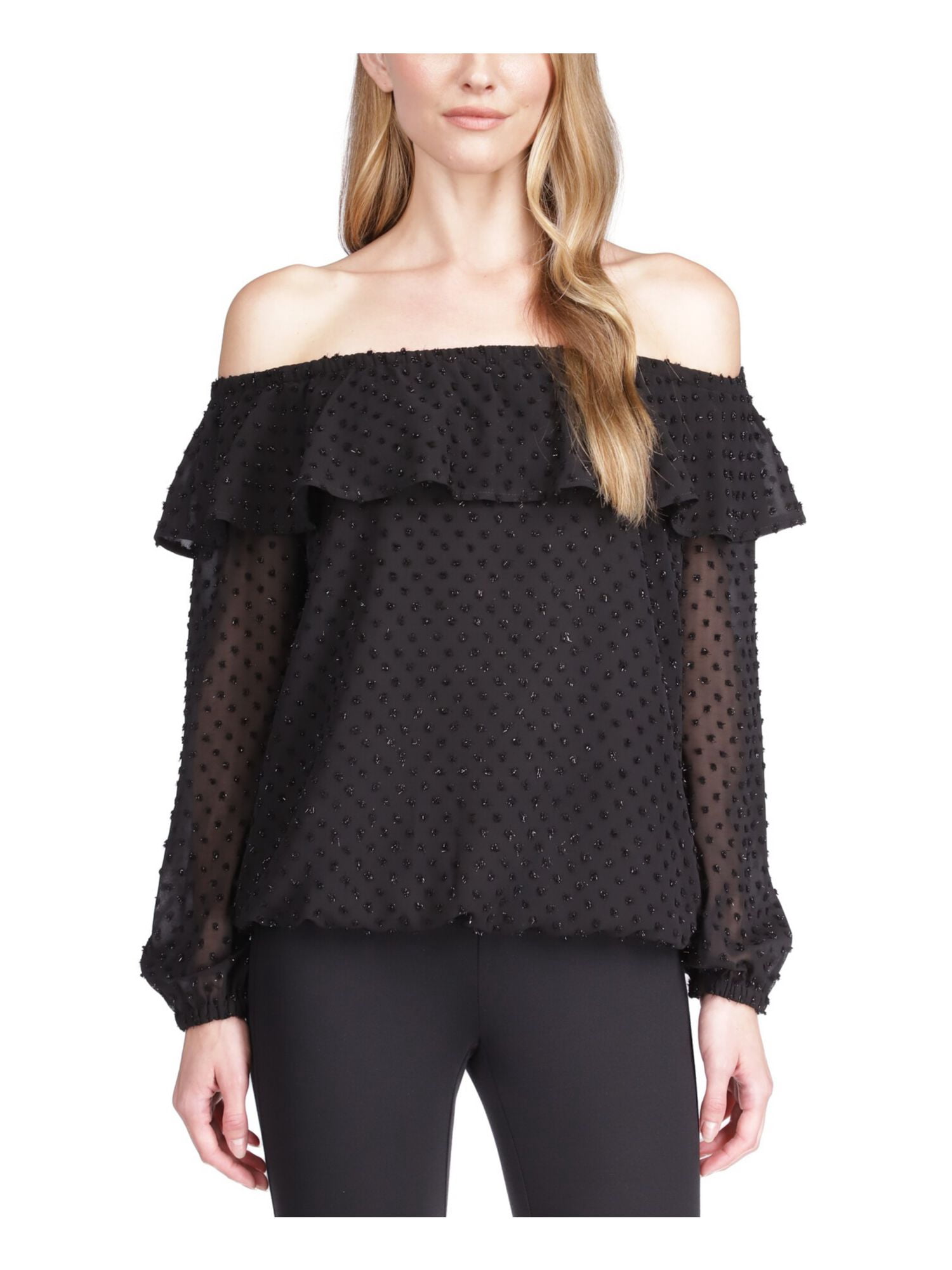 MICHAEL MICHAEL KORS Womens Black Pleated Lined Chain Detail 