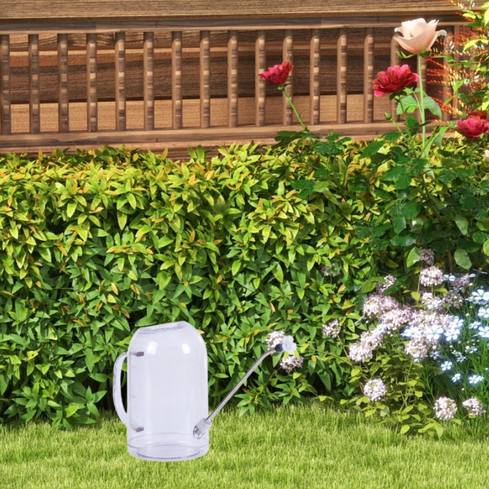 Bothyi 2.0 Liters Watering Can with Long Nozzle Lightweight Versatile Garden Kettle Clear