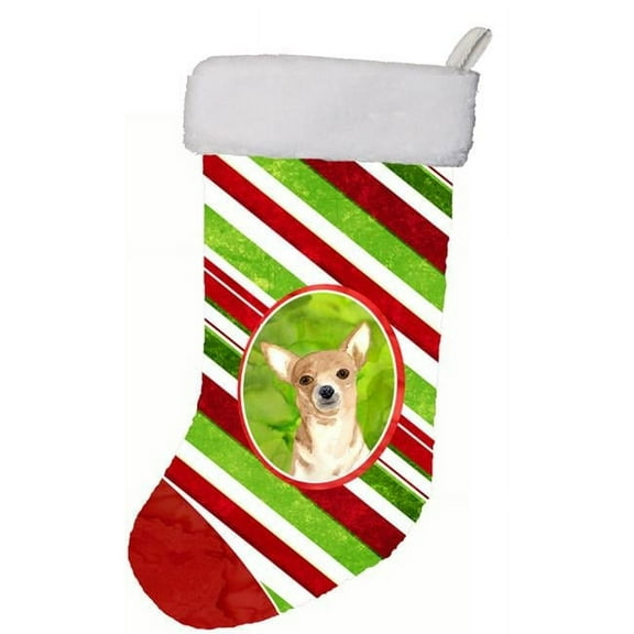 Carolines Treasures RDR3010-CS 11 x 18 In. Candy Stripe Chihuahua Christmas Christmas Stocking