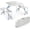 White, variant on 4 Ft Camping Picnic Table Set with 4 Seats with Umbrella Hole Folding Lightweight Suitcase Card Table-220 Lbs Support Aluminum Frame, Plastic RV Tabletop for Barbecue,Travel,Outing,Gathering