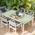 thumbnail image 2 of Easter Bunny Table Cloths for 4 Foot Rectangle Tables, Spring Easter Eggs Chick Floral Sage Green Check Patio Waterproof Elastic Fitted Tablecloths, Washable Rectangular Table Cover for Camping, 2 of 8