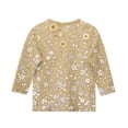 thumbnail image 4 of Grblisyd Girls 3/4 Sleeve T Shirts Kids Cute Sunflower Print Summer Crewneck Tops Graphic Tees 7-8 Years, 4 of 5
