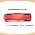 thumbnail image 3 of Inserto organizador de bolso, moldeador de bolso de fieltro, 9.5"x2.4"x4.3", Rosa, 3 of 6