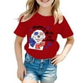 thumbnail image 2 of Gubotare Toddler Girl Shirts Toddler Baby 4th of July Shirt Cute Short Sleeve Embroidery USA T-Shirt Top American 9T 10T,Red 9-10 Years, 2 of 3