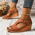thumbnail image 6 of Viluyesy Women's Wedge Sandals, Open Toe Breathable Ankle Strap Spring Summer Casual Dressy Shoes Brown 8.5, 6 of 9