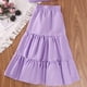 thumbnail image 2 of Gibobby faldas largas de mujer casuales niñas y niños pequeños, blusa de manga corta de burbuja, conjunto de falda sólida, 2 uds.(Morado, 9-11 Años), 2 of 4